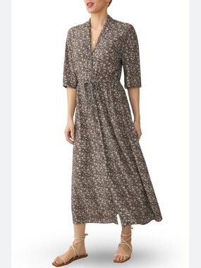 Faherty Island Dress in Charcoal Woodstock Floral